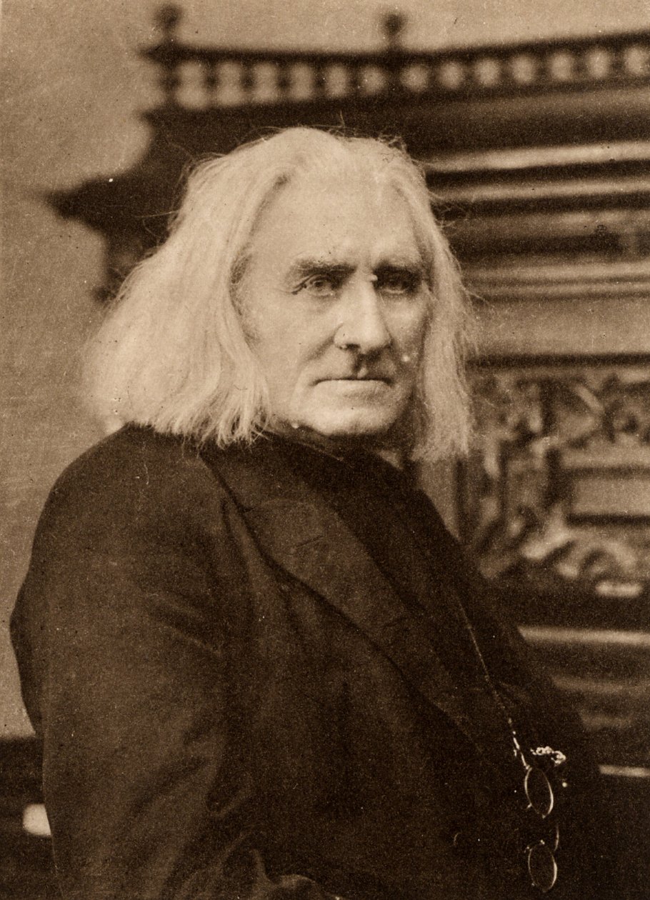 Franz Liszt (1811-1886) ungersk pianist och kompositör senare i livet. Fotogravyr efter ett fotografi av W  D Downey, London (fotogravyr) av W. and D. Downey