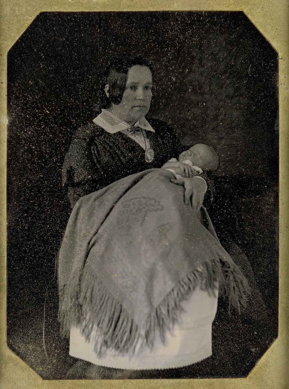 Mrs. Thomas Ustick Walter och hennes avlidna barn, ca. 1846. Skapare: W. & F. Langenheim, William Langenheim. av William and Frederick Langenheim