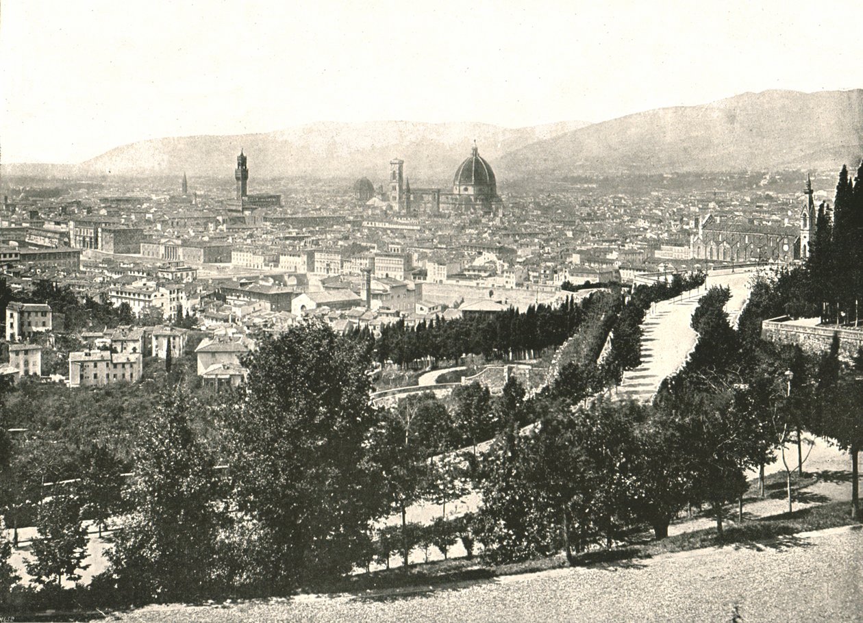 Panorama över staden Florens, Italien, 1895. av W and S Ltd