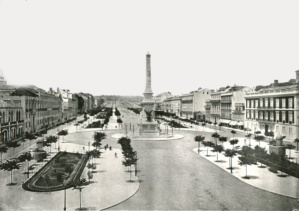 Restauradores Square, Lissabon, Portugal, 1895. av W and S Ltd