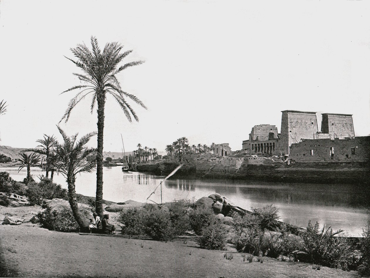 Temple of Isis, Philae, Egypten, 1895. av W and S Ltd