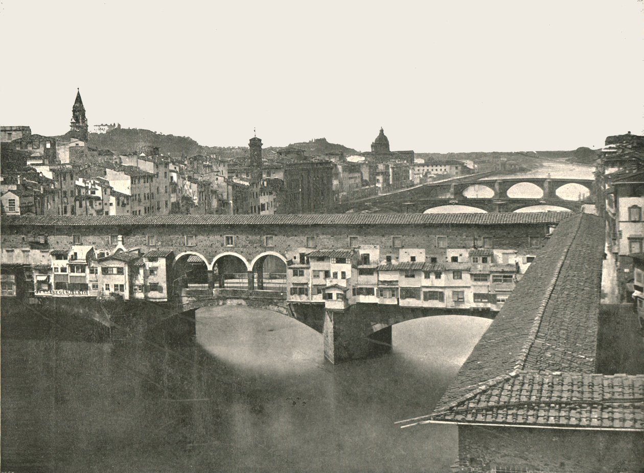Ponte Vecchio, Florens, Italien, 1895. av W and S Ltd