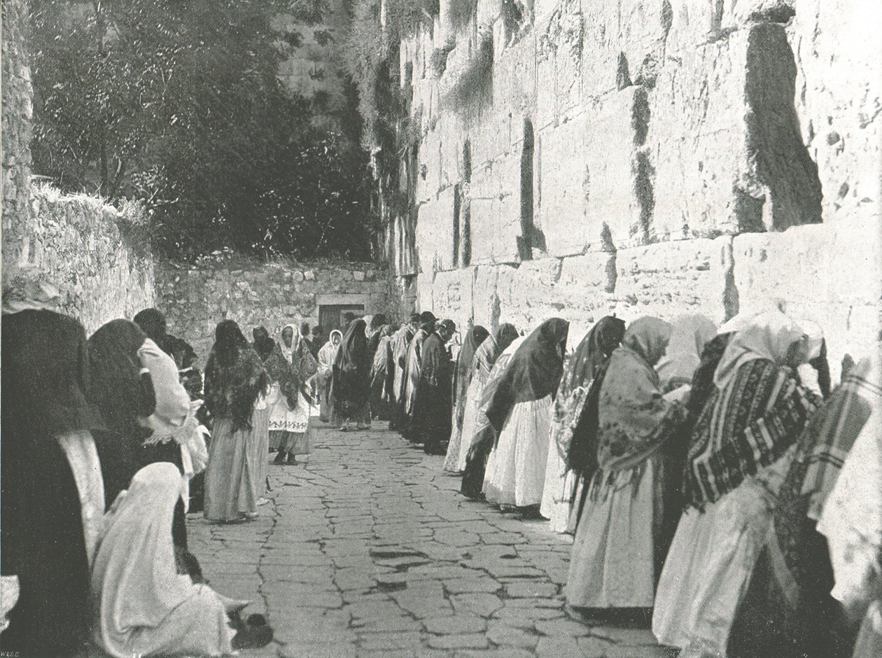 Klagomuren, Jerusalem, Palestina, 1895. av W and S Ltd