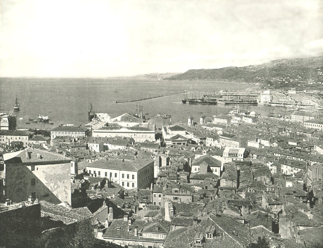 Stad och hamn, Trieste, Italien, 1895. av W and S Ltd