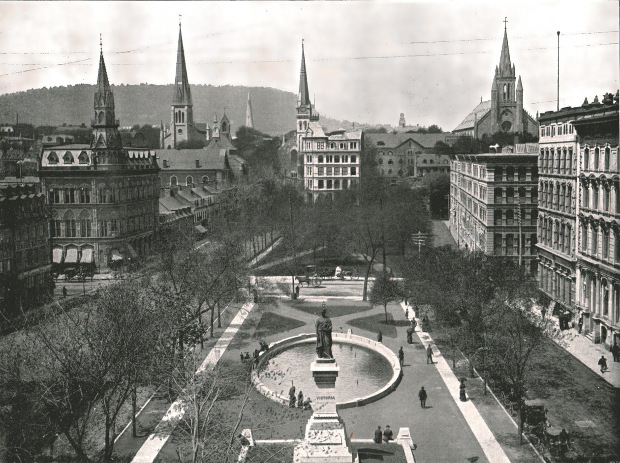 Victoria Square, Montreal, Kanada, 1895. av W and S Ltd