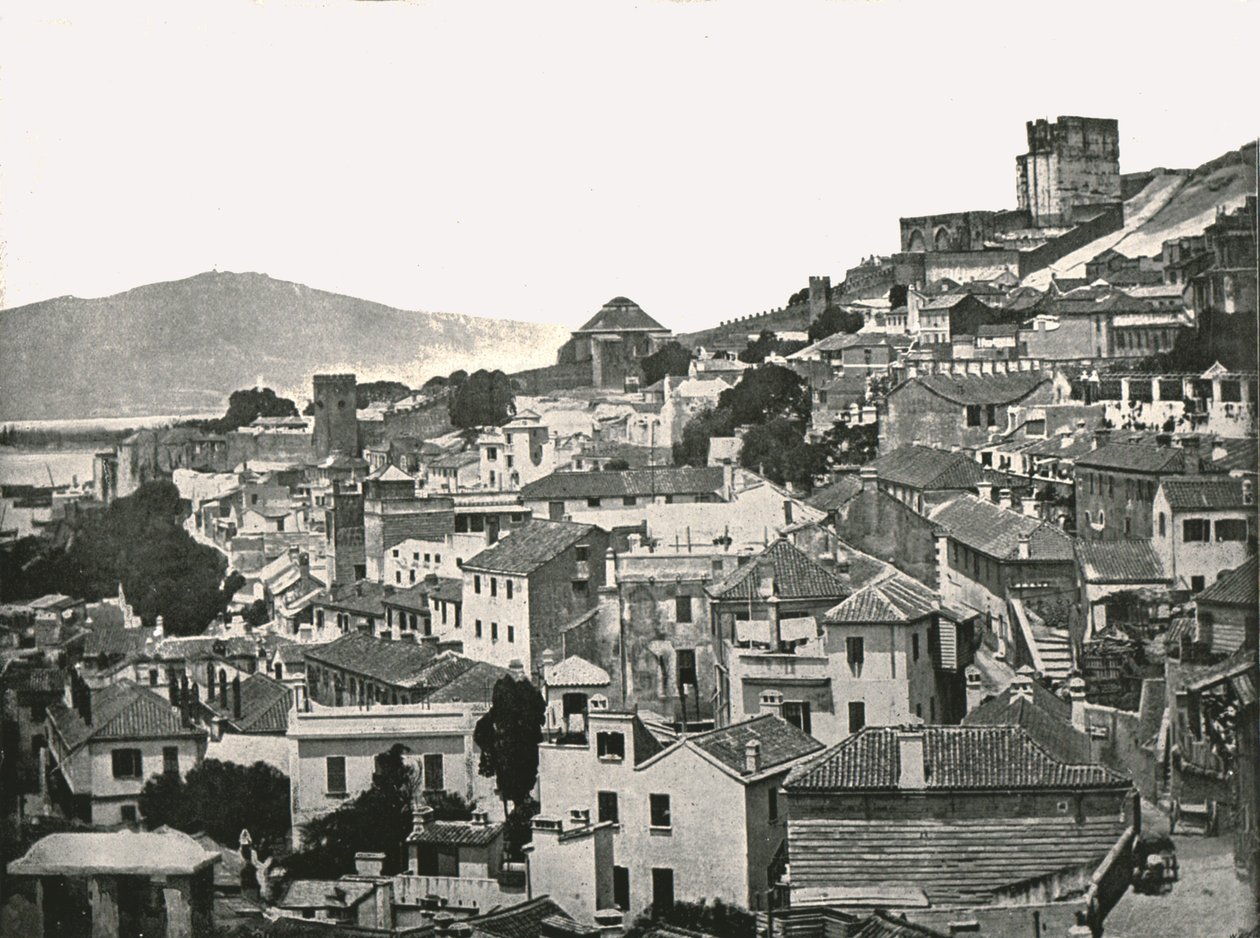 Utsikt över staden, Gibraltar, 1895. av W and S Ltd