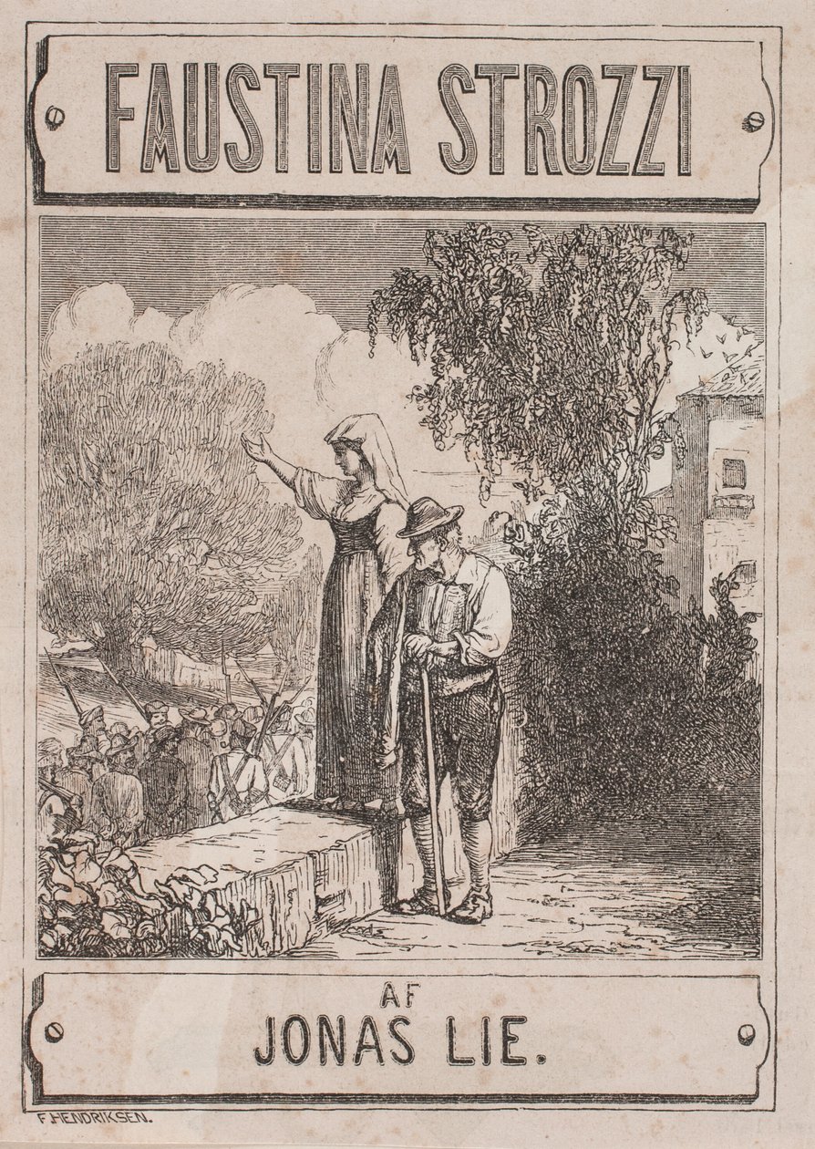 Titelsida för Jonas Lie, "Faustina Strozzi" av Waldemar Bøhme