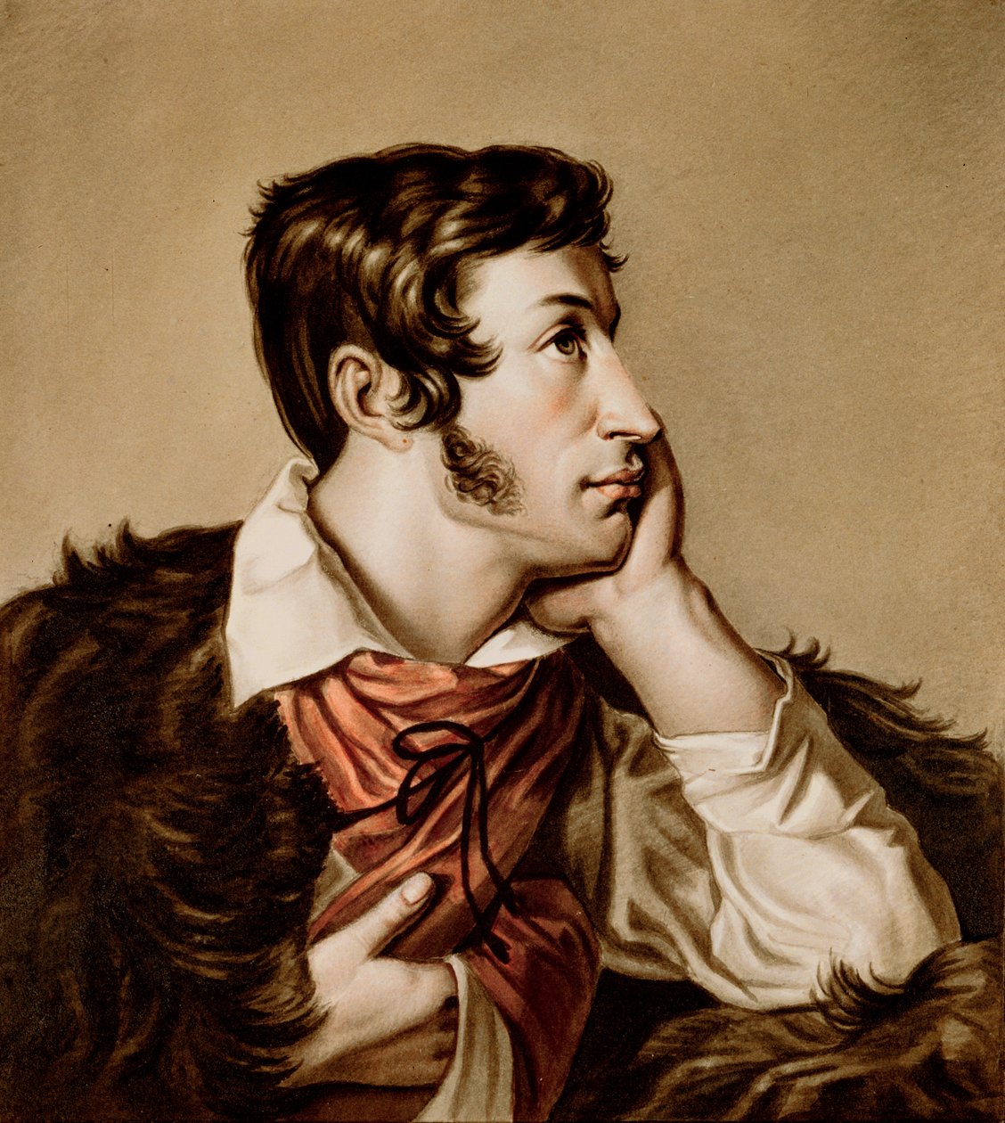 Porträtt av Adam Bernard Mickiewicz (1798-1855) av Walenty Wankowicz