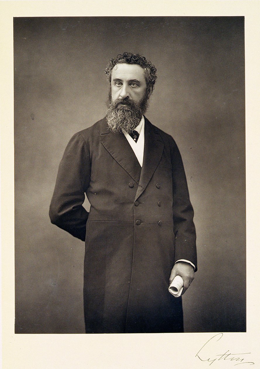 Portræt af Edward Robert Bulwer-Lytton, 1. jarl af Lytton (1831-91) swed av Walery Rzewuski