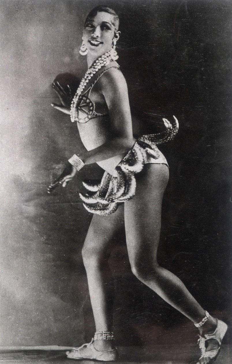 Josephine Baker klädd med ett bälte av bananer. Fotografi av Lucien Walery (1863-1935). av Walery