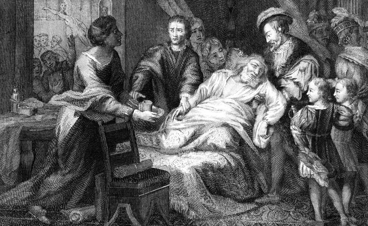 Leonardo da Vincis död 1519. av Walker
