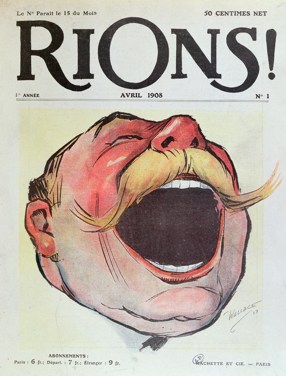 Lets Laugh, omslag till tidningen Rions, 1908 av Wallace