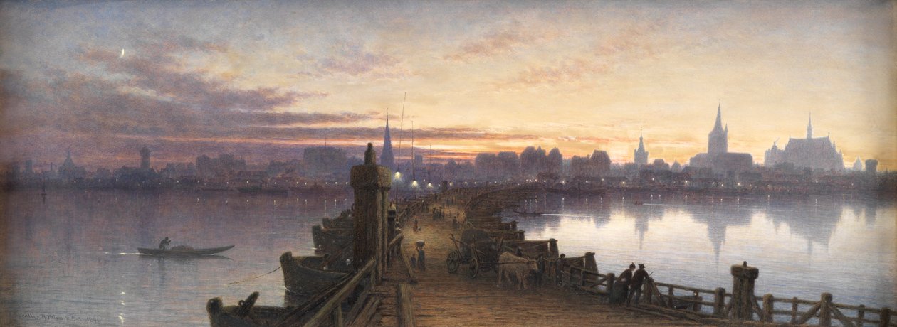Köln från båtarnas bro, 1890 av Waller Hugh Paton
