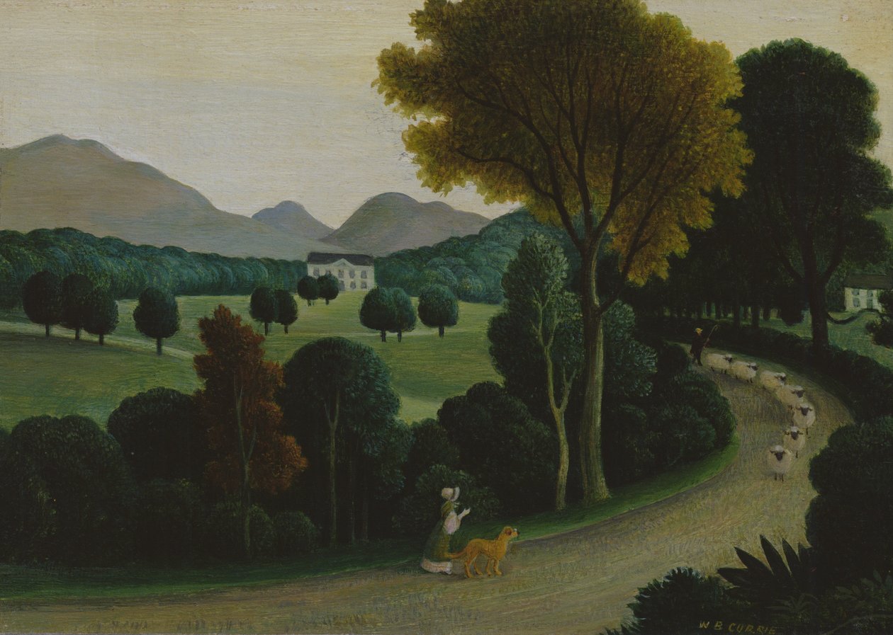 Väntar med Prudence (akryl ombord) av Walter Bell Currie Walter Bell Currie