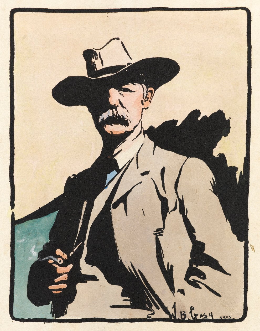Porträtt av en man, 1908 av Walter Bonner Gash