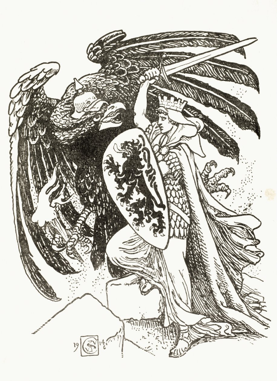 O se toa Peleseuma o loo tauivi ma se aeto Siamani, 1915 swed av Walter Crane