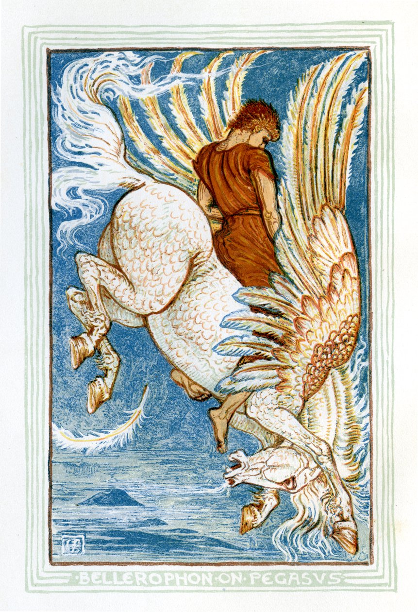 Bellerophon rider Pegasus av Walter Crane