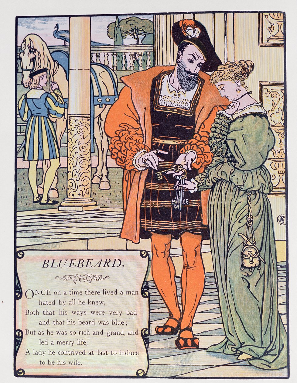 Blåskägg och hans fru, illustration för 