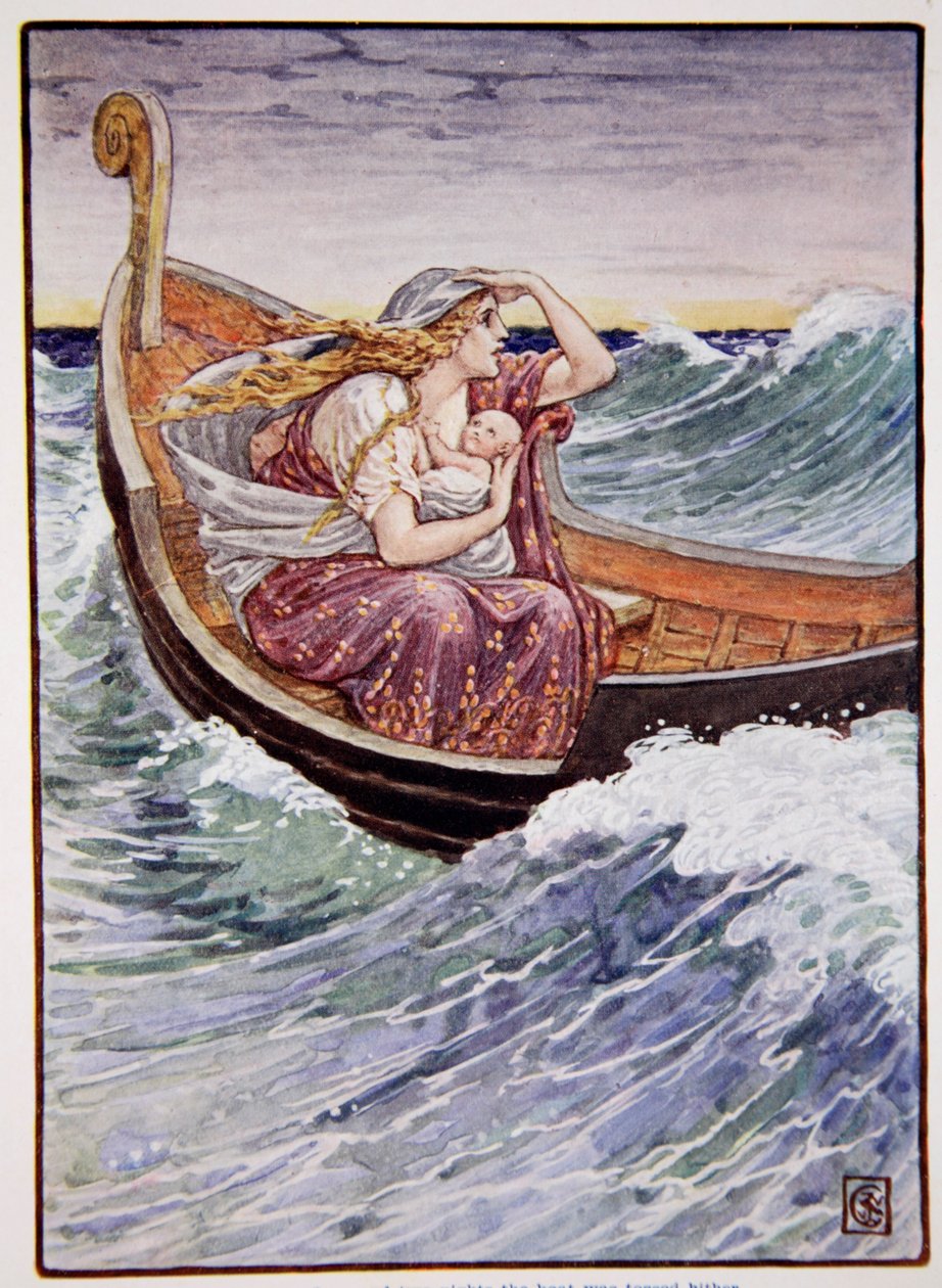 Under två dagar och två nätter slängdes båten hit och dit, illustration från 