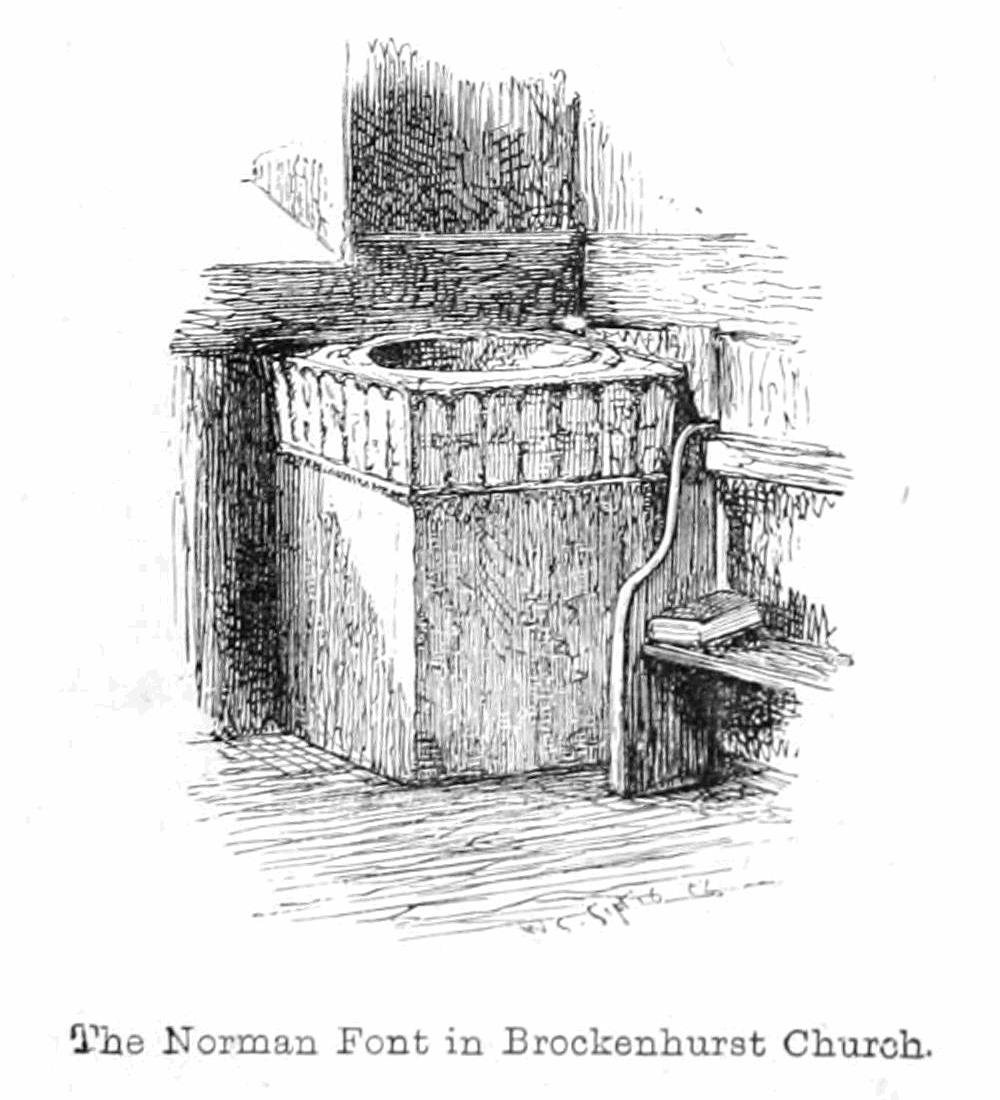Norman Font in Brockenhurst Church av Walter Crane