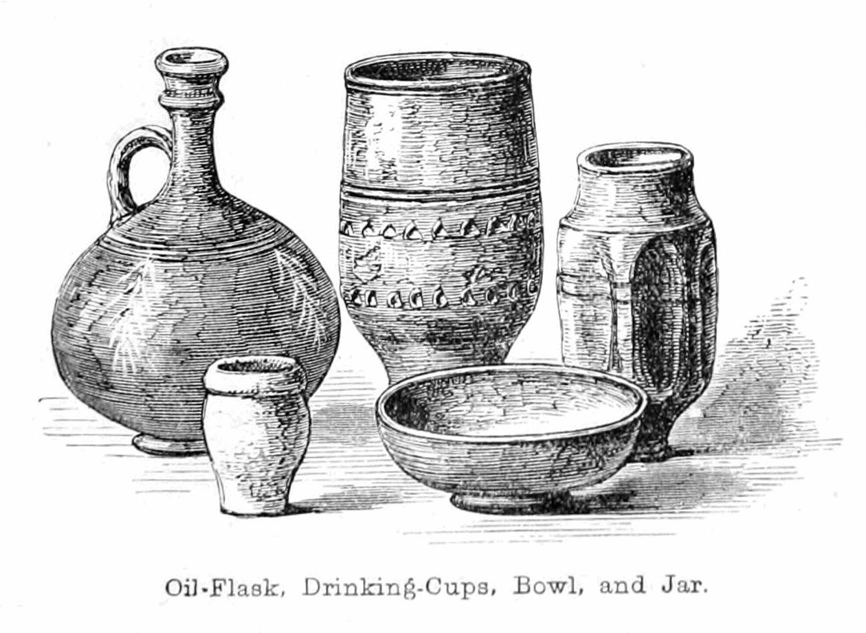 Oil-Flask, Drinking-Cups, Bowl, and Jar av Walter Crane