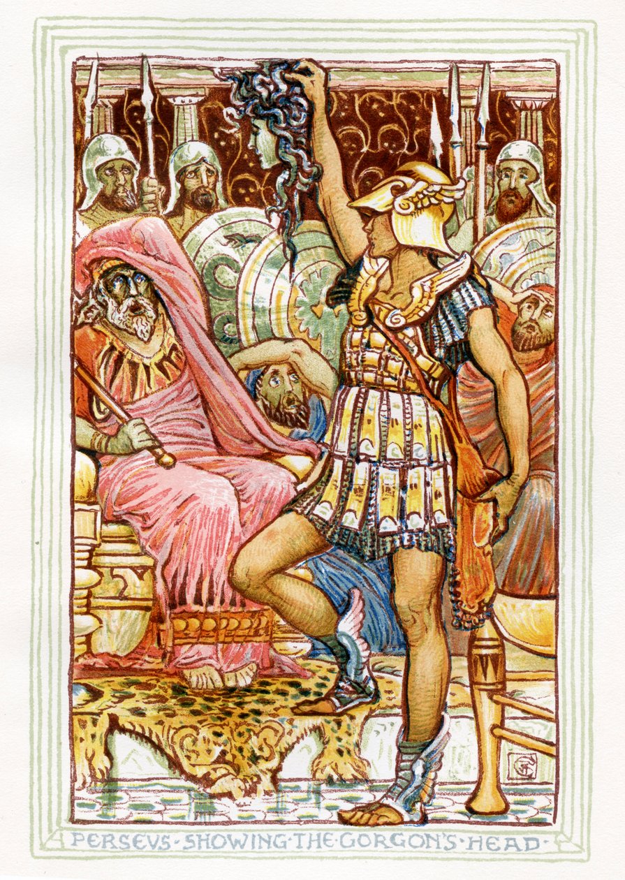 Perseus visar Medusas huvud av Walter Crane
