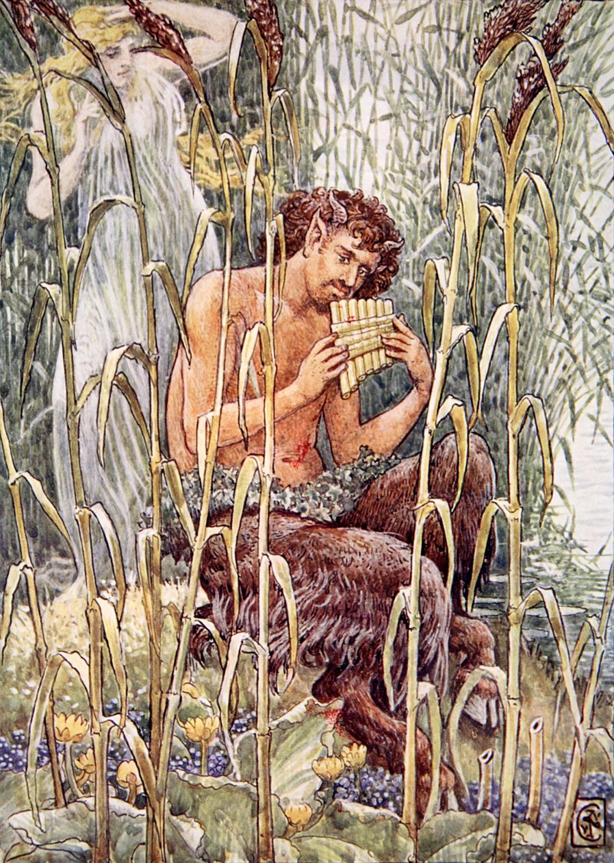 Söt, genomträngande söt var musiken från Pans pipa, illustration från 
