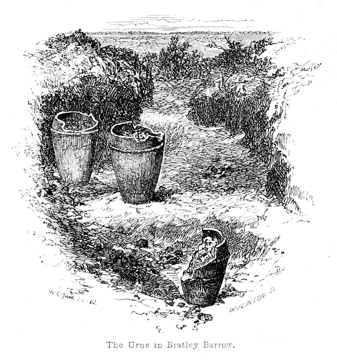 The Urns in Bratley Barrow av Walter Crane