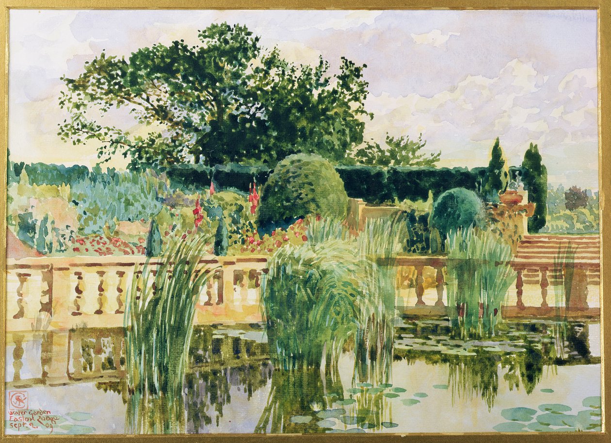 Vattenträdgården, Easton Lodge, nära Great Dunmow, Essex, 1909 av Walter Crane