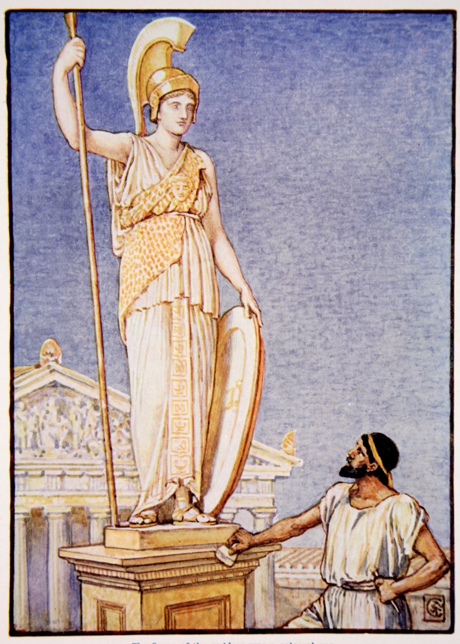 Gudinnans figur var kolossal, illustration från 