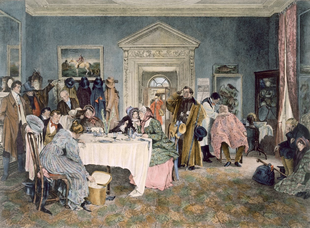 London till York - Tiden är slut! - en incident i den gamla tränartiden, publicerad 1897 (akvatint) av Walter Dendy Sadler