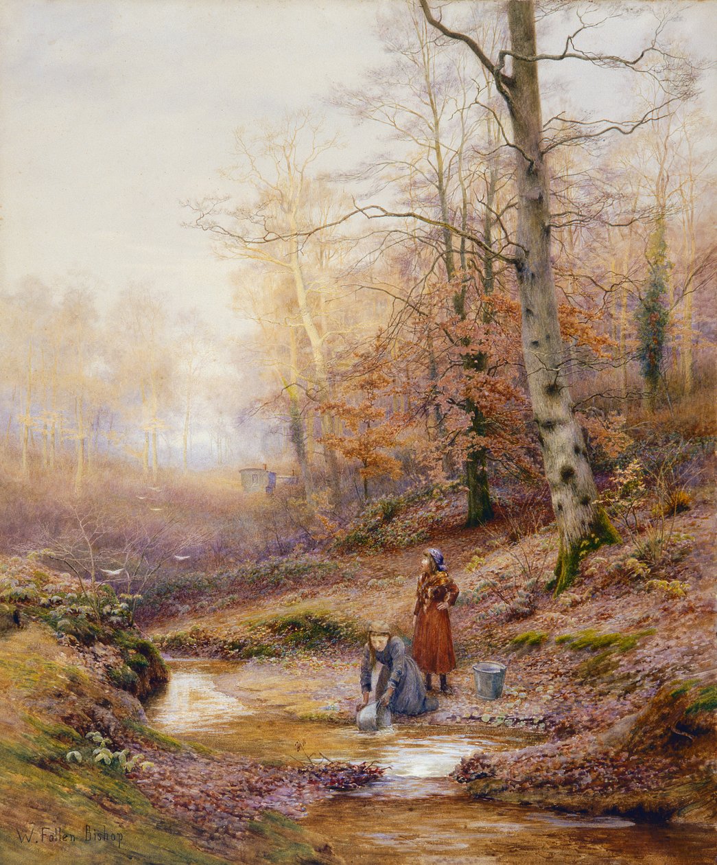 Autumn Woodland, ca 1900 (wc på papper) av Walter Follen Bishop