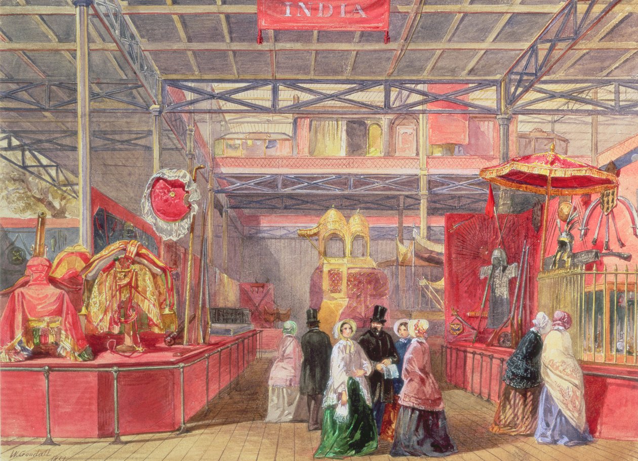 Indiska hovet och elefantfångst, den stora utställningen, 1851 (wc) av Walter Goodall