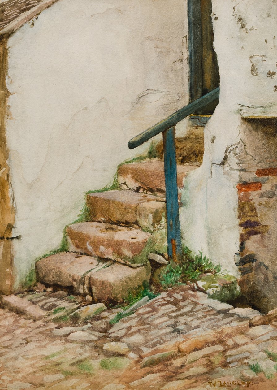 The Cottage Steps (wc på papper) av Walter Langley
