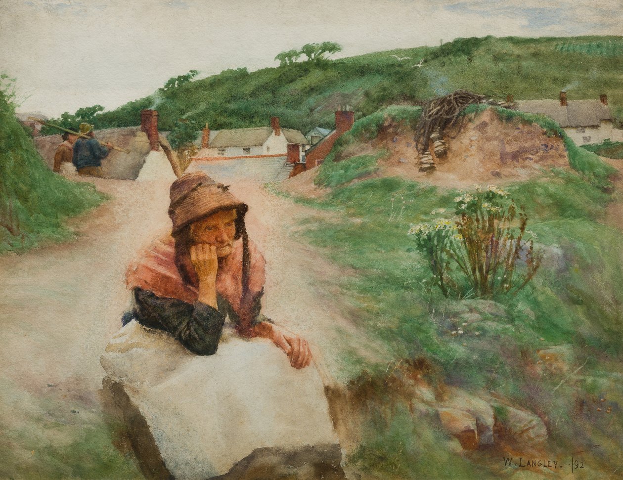Det förflutna, 1892 (wc på papper) av Walter Langley