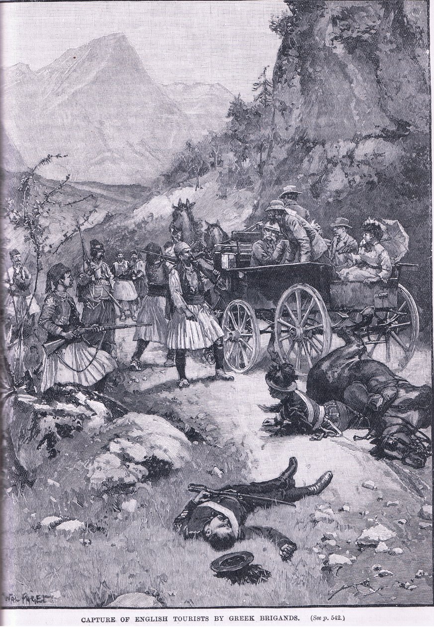 Fångst av engelska turister av grekiska brigander 1870 e.Kr av Walter Paget