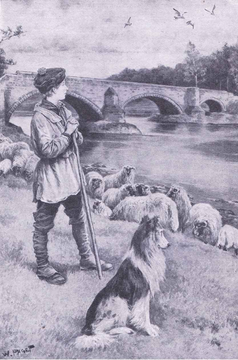John Rennie ser den gamla romerska bron i Musselburgh av Walter Paget