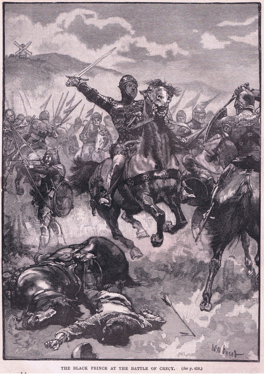 Den svarte prinsen i slaget vid Crecy 1346 e.Kr av Walter Paget