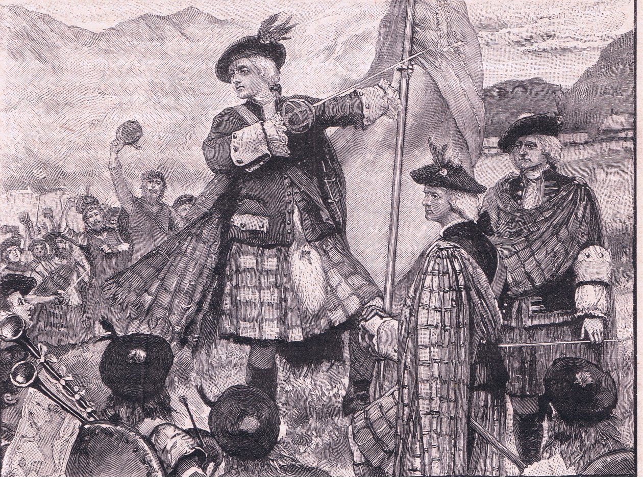 Jarlen av Mar höjer Pretenders standard AD 1715 av Walter Paget