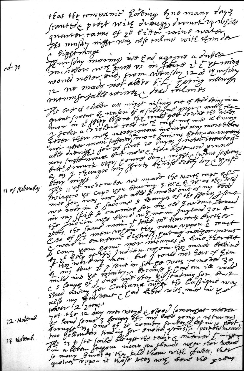 Utdrag ur Raleighs dagbok från hans andra resa till Guyana, med noteringar för 29 och 30 oktober samt 11, 12 och 13 november 1617. av Walter Raleigh