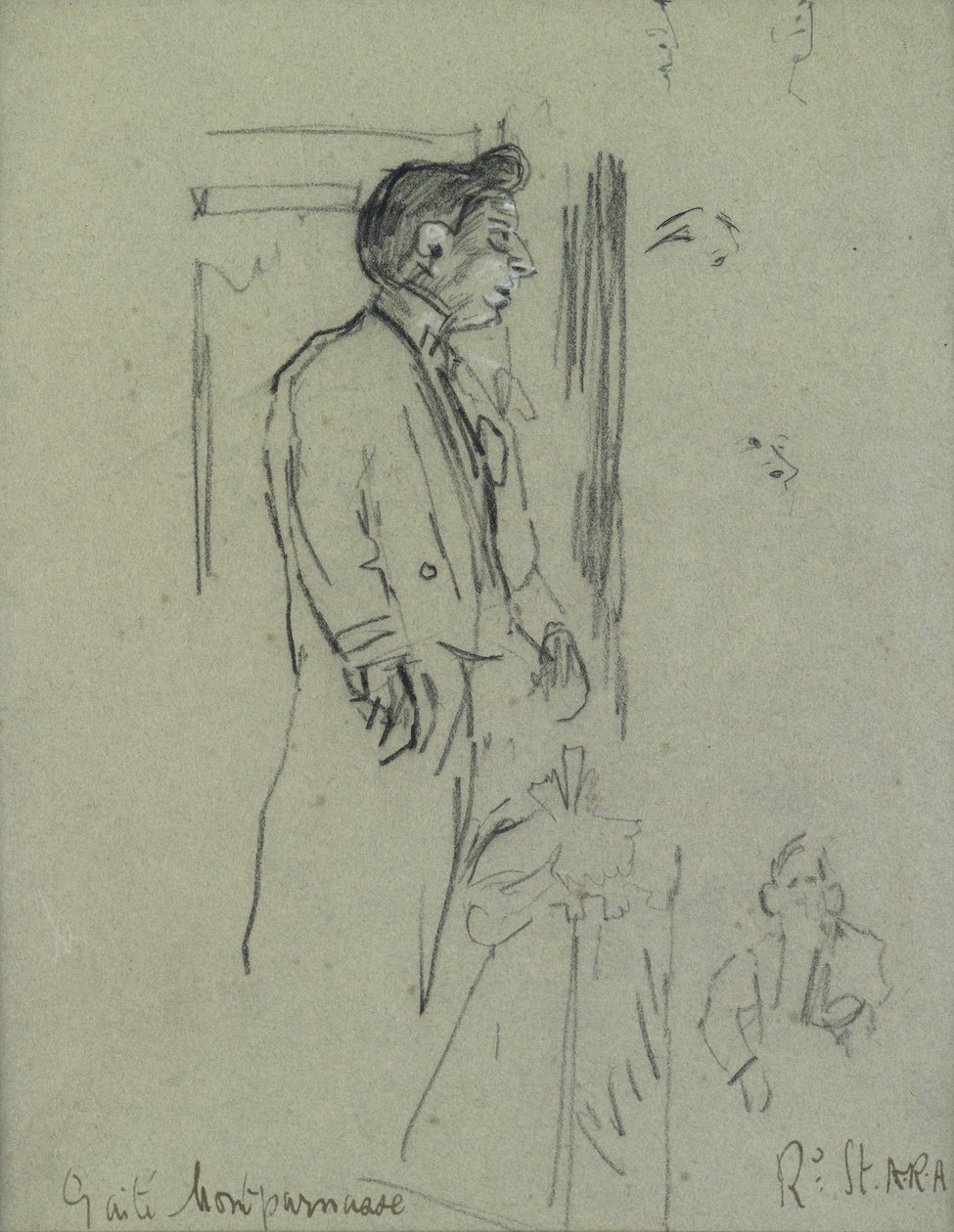 Le Théâtre de la Gaité (penna med vit krita på papper) av Walter Richard Sickert