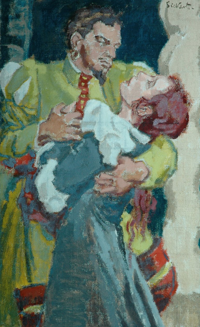 Leslie Banks som Petruchio och Edith Evans som Katherine i 