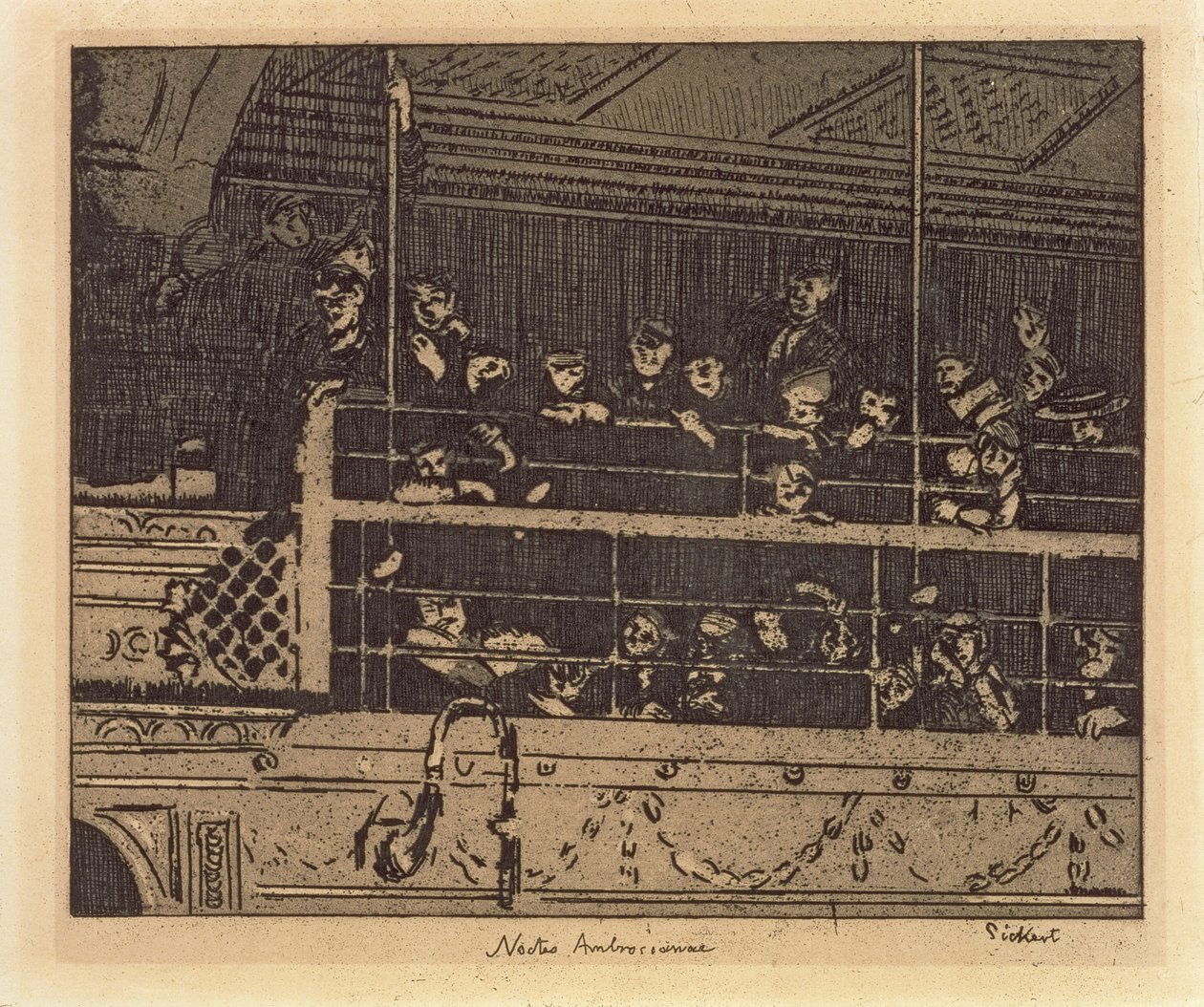 Noctes Ambrosianae (Ambrosian Nights) 1906 (etsning och aquatint) av Walter Richard Sickert