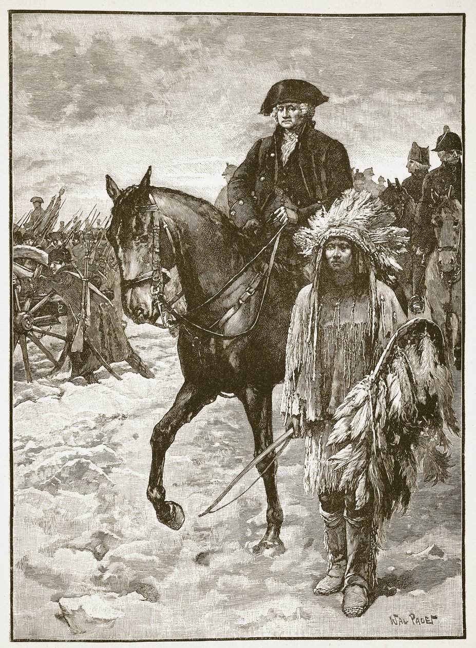 Washington korsar Delaware, 1776, illustration från "Cassell