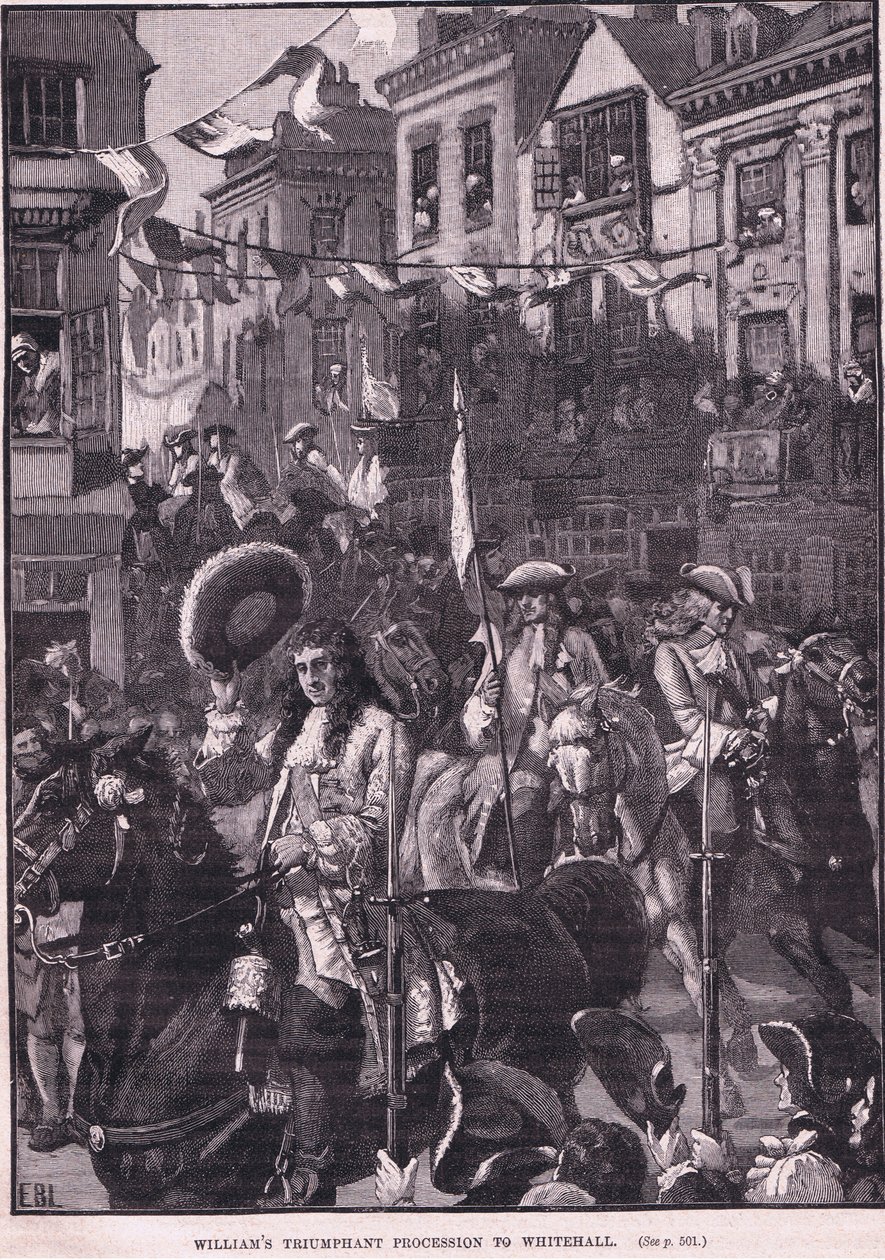 Williams triumferande procession till Whitehall AD 1697 av Walter Stanley Paget