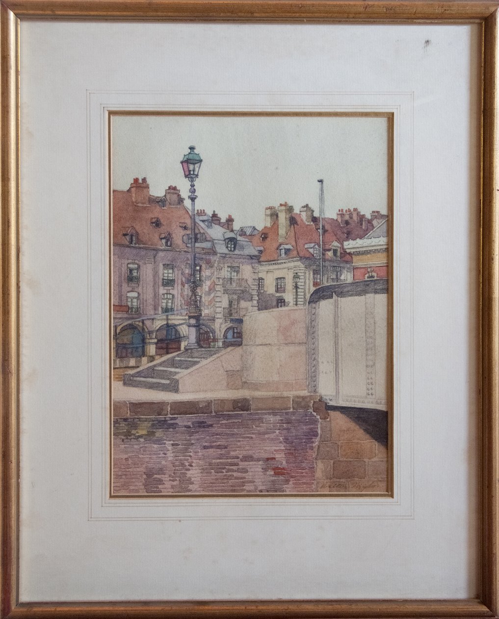 Quai Duquesne, Dieppe (penna och bläck med wc på papper) av Walter Taylor