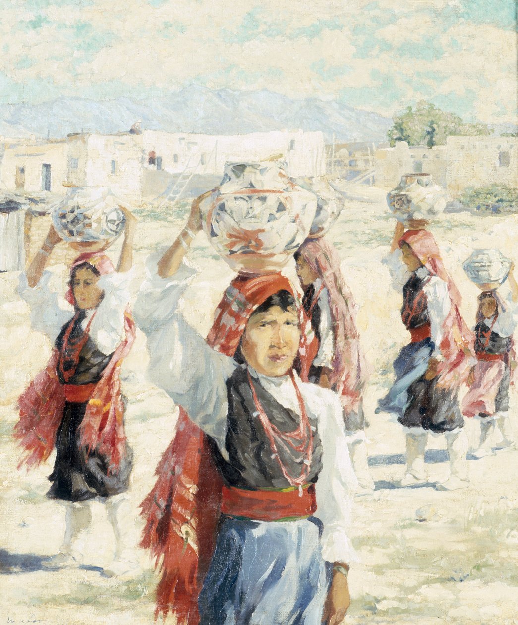 Girls of Isleta, ca 1915 (olja på duk ombord) av Walter Ufer