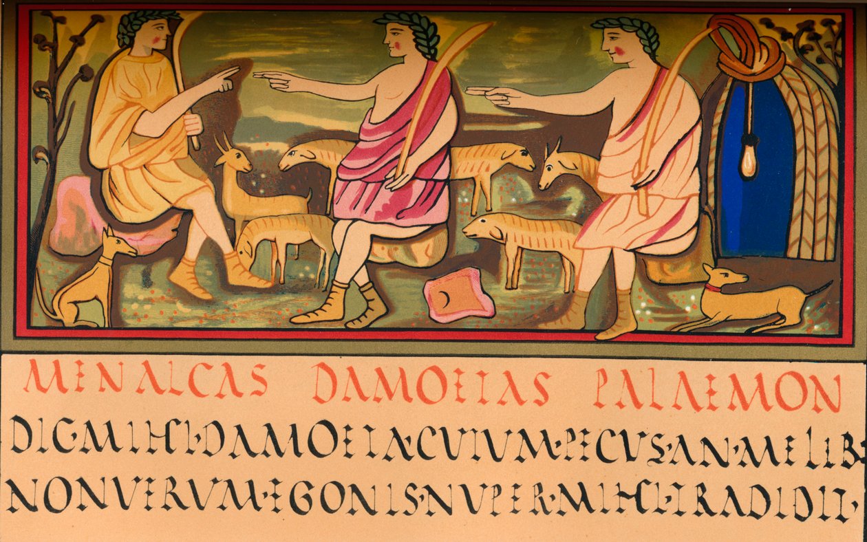 Menalcas, Damoetas och Palaemon, 500-talet, 1849. av Walter