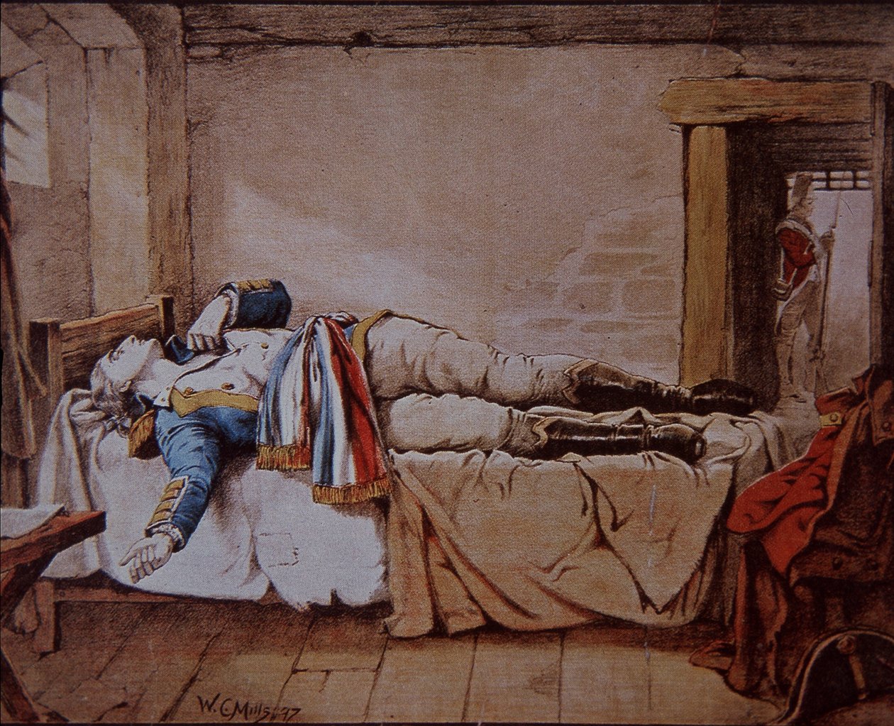 Theobald Wolfe Tone, grundare av Society of United Irishmen, begår självmord, snarare än att bli hängd av britterna för sin del i en planerad fransk invasion av Irland 1798 av Walter Charles Mills