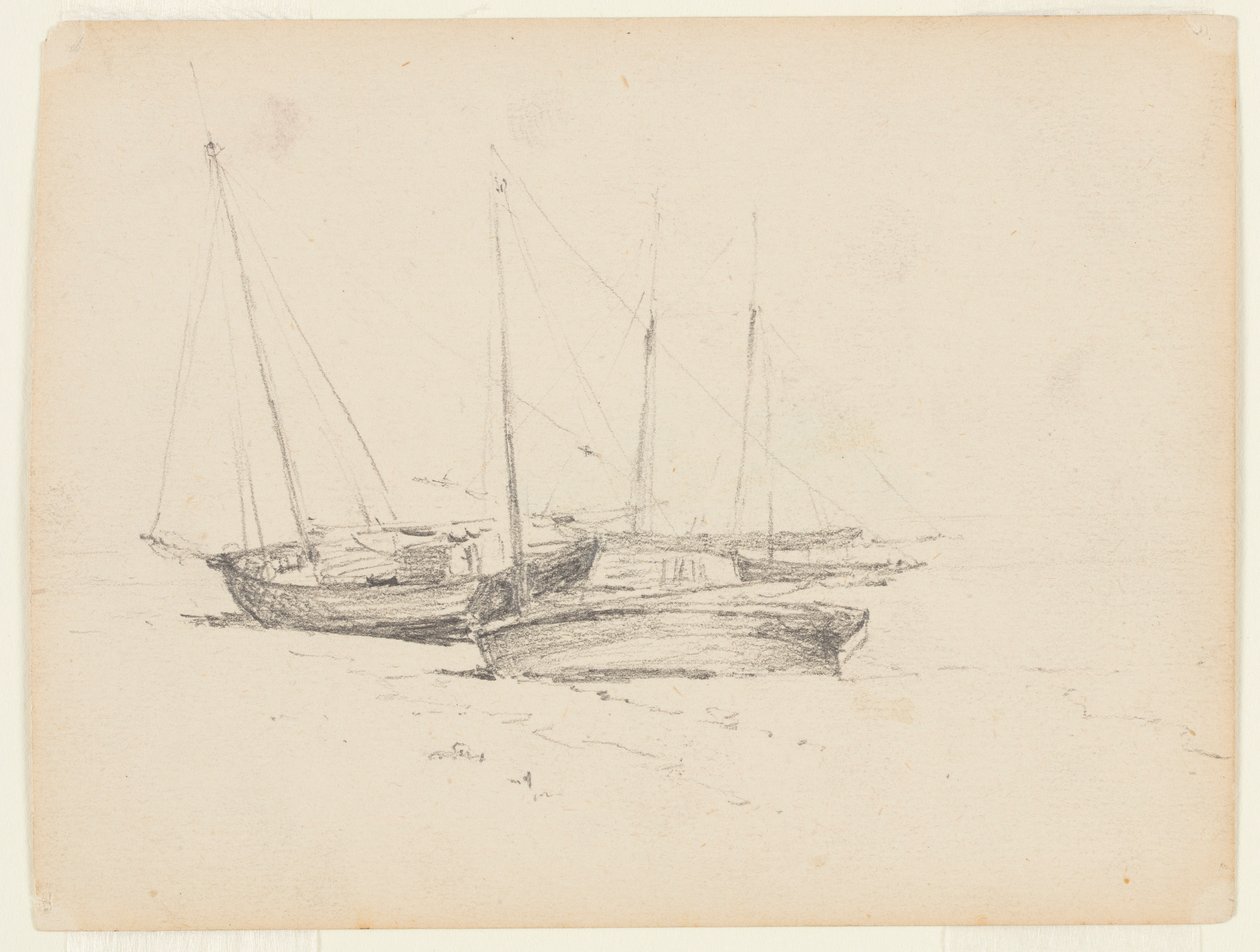 Fiskebåtar på stranden av Walter Clark
